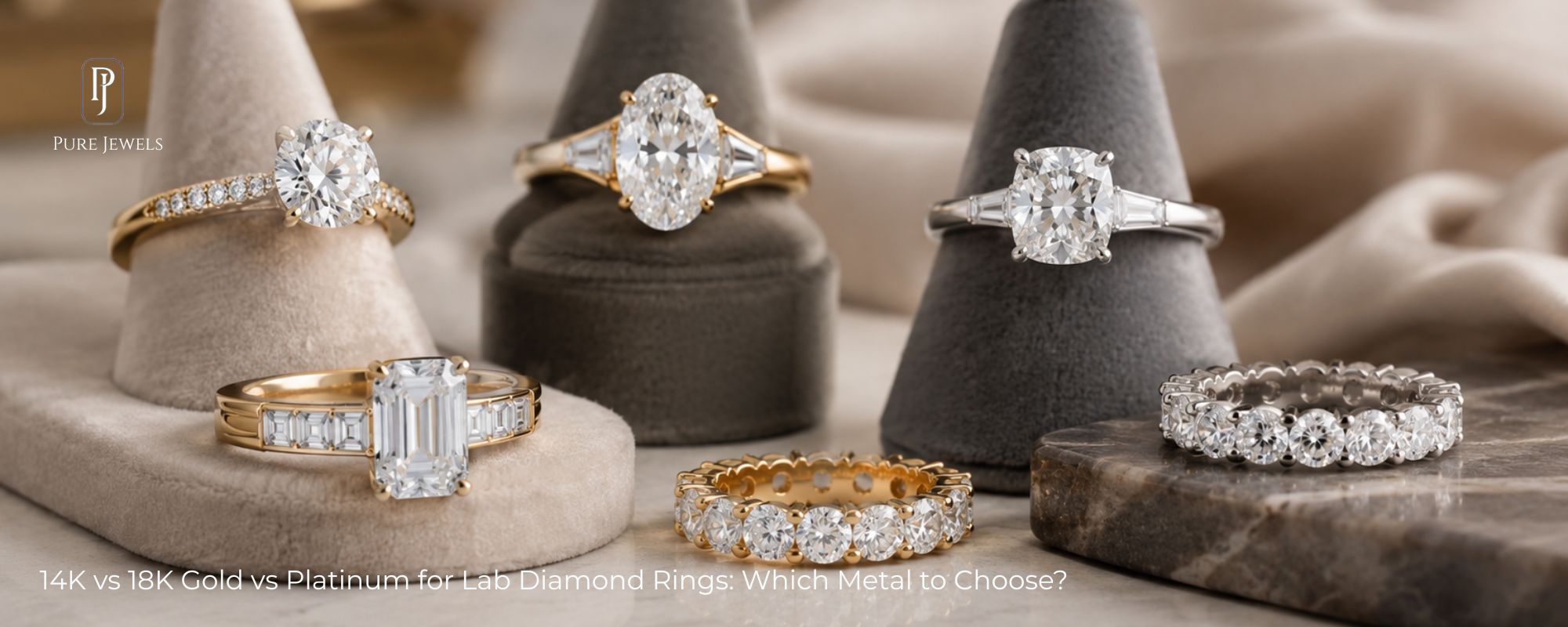 14K vs 18K Gold vs Platinum for Lab Diamond Rings